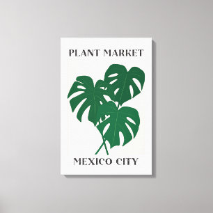 Plant Market Mexico Green Monstrera Houseplant Canvas Print