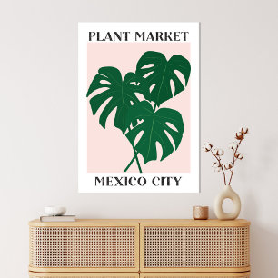 Plant Market Mexico Green Monstrera Houseplant Canvas Print