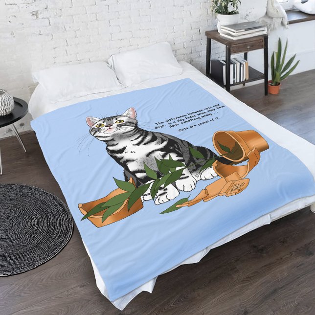 Plant Mischief Cat Fleece Blanket (Creator Uploaded)