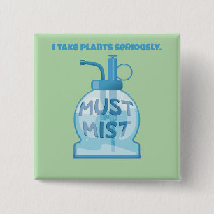 Plant mister misting pot plants 15 cm square badge