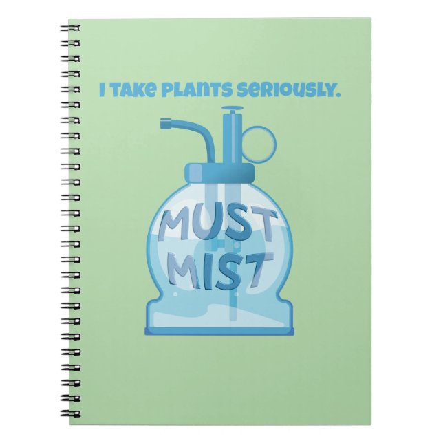 Plant mister misting pot plants notebook (Front)