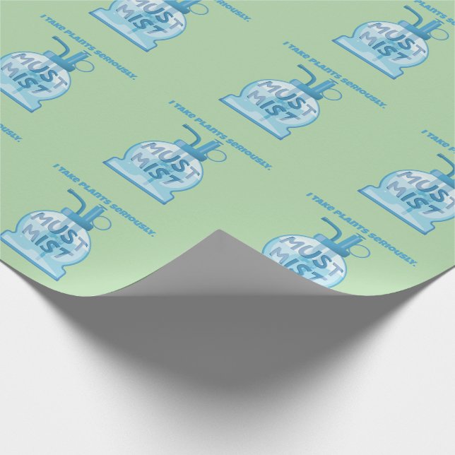 Plant mister misting pot plants wrapping paper (Corner)