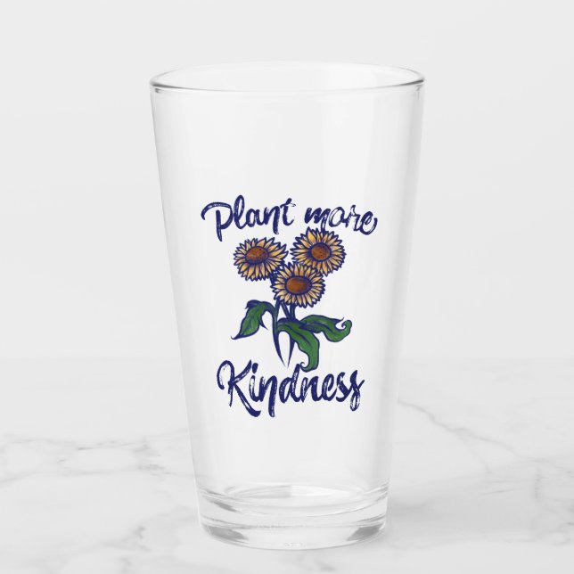 Plant more KINDNESS matter daisy teacher Glass (Front)