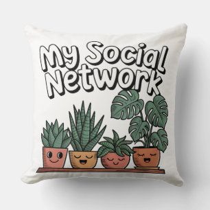 Plant Mum and Dad My Social Network Plants lovers Cushion