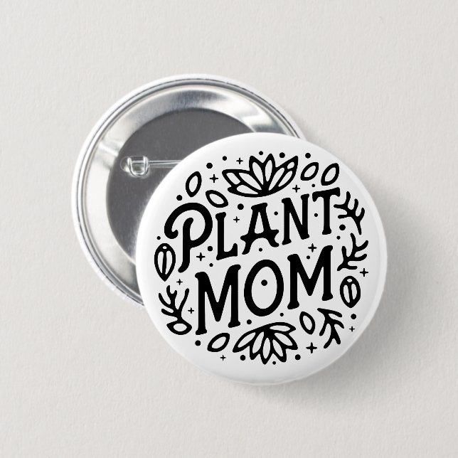 Plant mum boho celestial aesthetic 6 cm round badge (Front & Back)