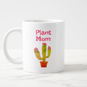 Plant Mum coffee mug gift with cute cactus planter