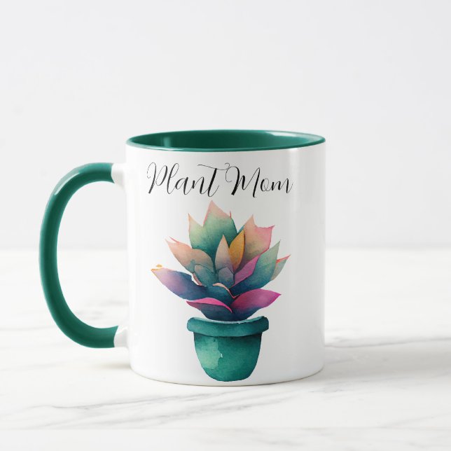 Plant Mum Colourful Watercolor Plant Mug (Left)