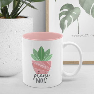 Plant Mum Cute Personalised Plant Lover Two-Tone Coffee Mug