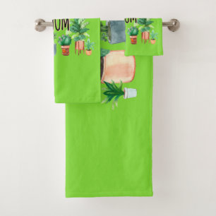 Plant Mum -Gardening, Planter Gift For Mum Bath Towel Set