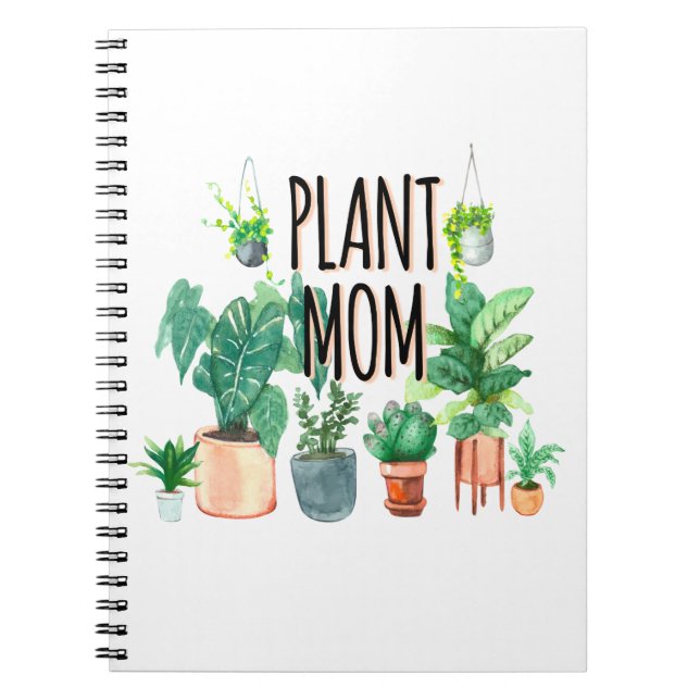 Plant Mum -Gardening, Planter Gift For Mum Notebook (Front)