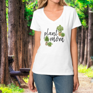 Plant Mum Green Houseplants Botanical Design T-Shirt