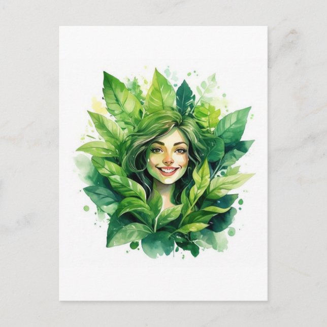 Plant Mum in Bloom Design - Funny Green Thumb Tee Postcard (Front)