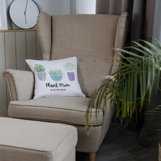 Plant Mum Personalised Throw Pillow (Creator Uploaded)