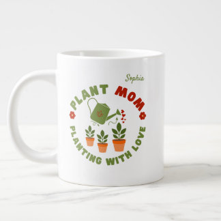Plant Mum Planting With Love Personalised Large Coffee Mug