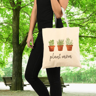 Plant Mum Potted Succulents Tote Bag