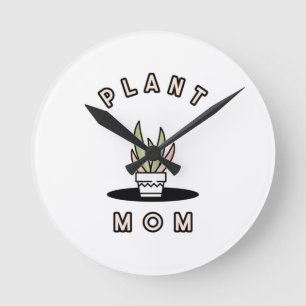 Plant Mum Round Clock