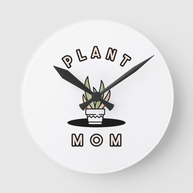 Plant Mum   Round Clock (Front)
