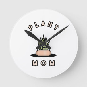 Plant Mum Round Clock