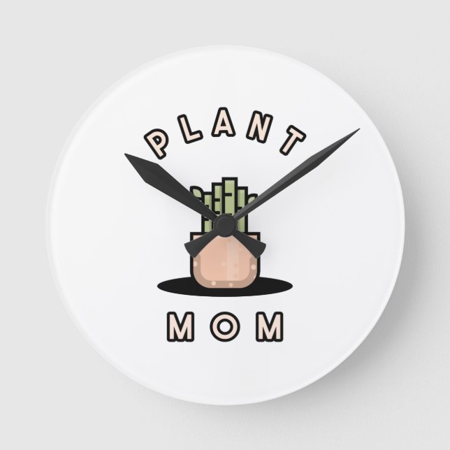 Plant Mum   Round Clock (Front)