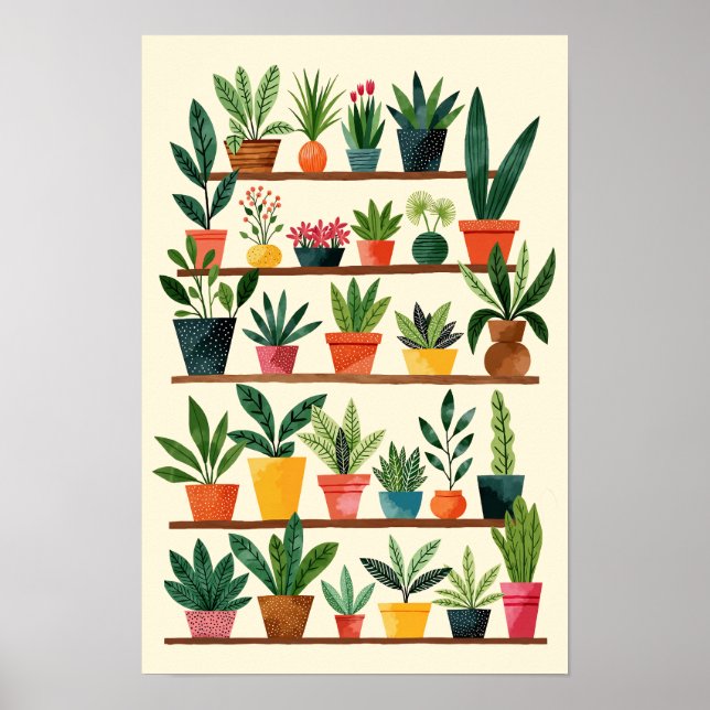 Plant Mum Watercolor Poster (Front)