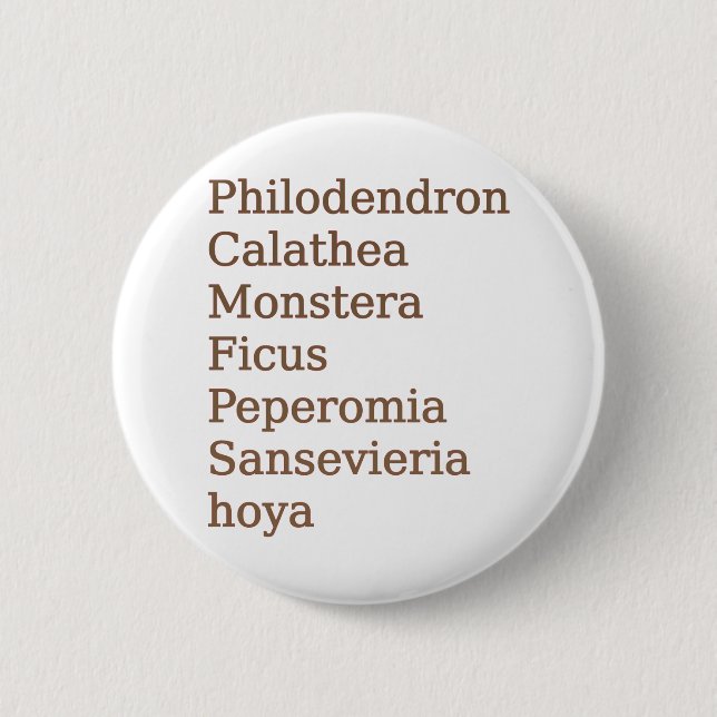 Plant Name 6 Cm Round Badge (Front)