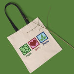 Plant Nursery Peace Love Plants Tote Bag<br><div class="desc">Peace Love Plants. A cute plantsman gift for a lover of plants and botany. Cool present for a horticulturist or botanist.</div>