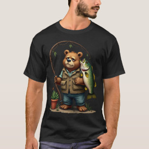 Plant Parent Neglect Bear Fishing Succulent Care T-Shirt