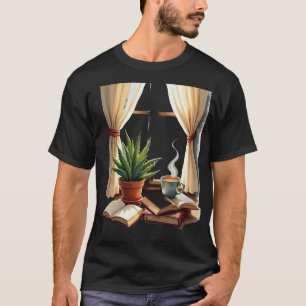 Plant Parent Reading Nook Succulent and Book Cosy T-Shirt