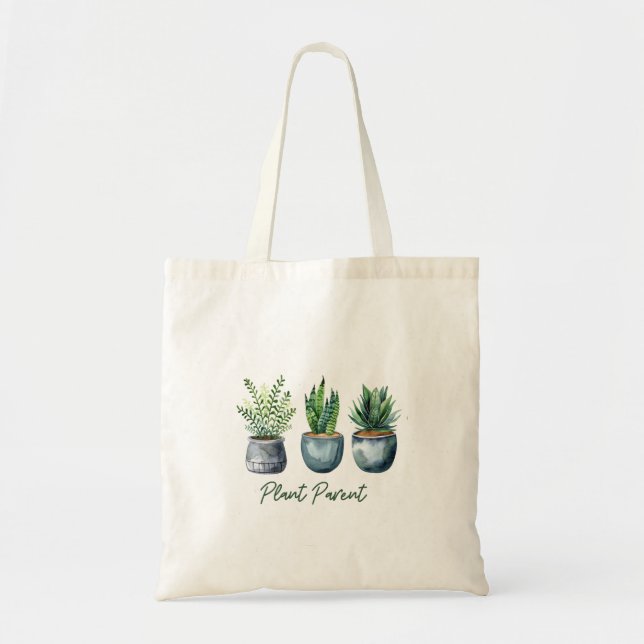 Plant Parent Tote Bag, Plant Mom Gifts Bag (Front)