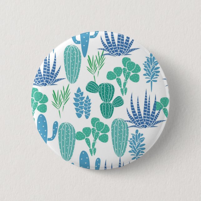 Plant pattern 6 cm round badge (Front)