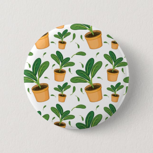 Plant pattern 6 cm round badge (Front)