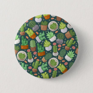 Plant pattern 6 cm round badge
