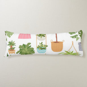 Plant pattern body cushion