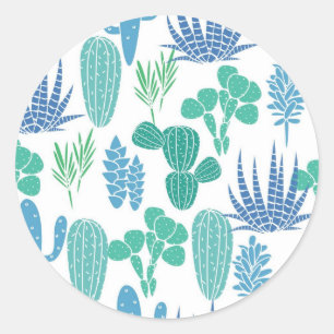 Plant pattern classic round sticker