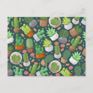 Plant pattern postcard