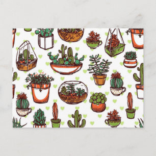 Plant pattern postcard