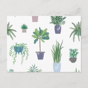 Plant pattern postcard