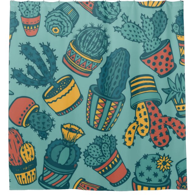 Plant pattern shower curtain (Front)