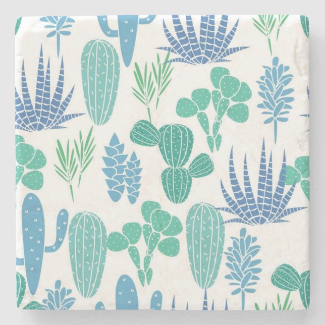 Plant pattern stone coaster (Front)