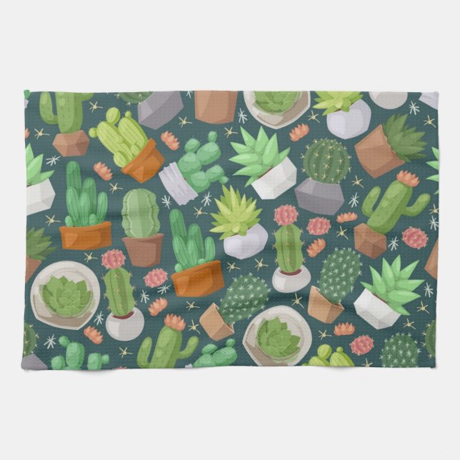 Plant pattern tea towel (Horizontal)