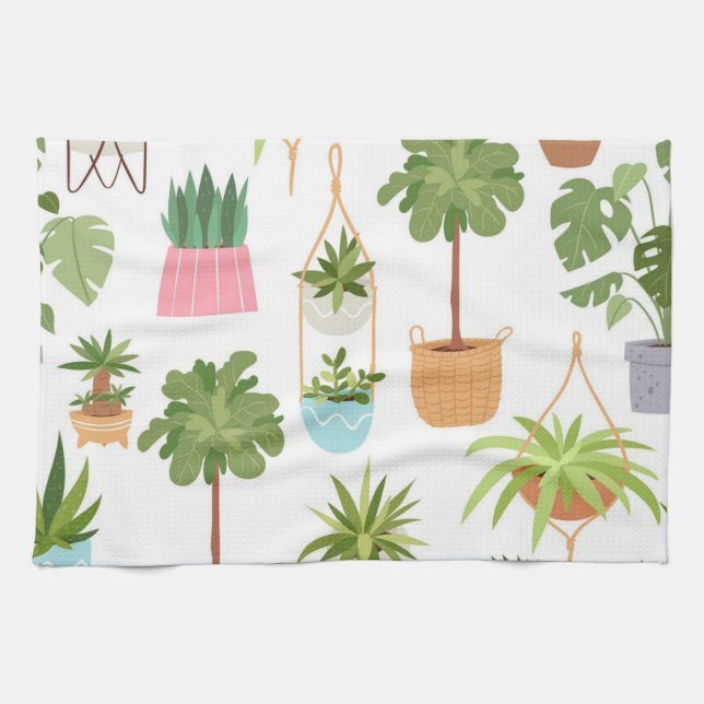 Plant pattern tea towel (Horizontal)