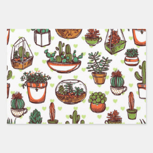 Plant pattern wrapping paper sheet