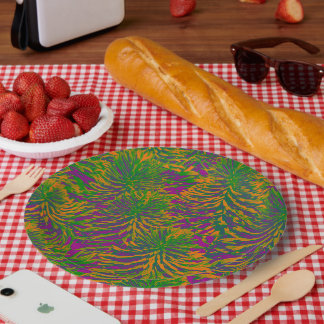 Plant Patterns In Colours Paper Plate