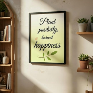 Plant Positivity, Harvest Happiness Poster