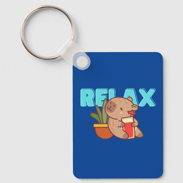 Plant Pot Capybara Keyholder Key Ring (Front)