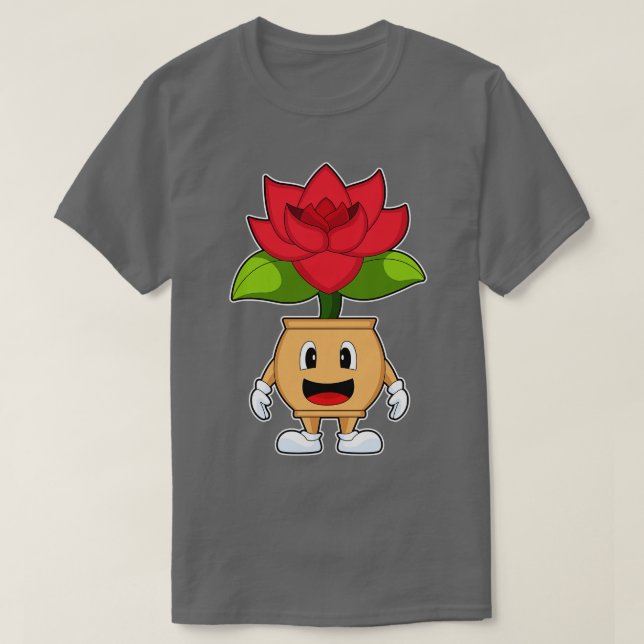 Plant pot Rose Flower T-Shirt (Design Front)