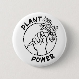 Plant Power 6 Cm Round Badge