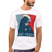 Plant Power Red White Blue Pop Art Chicken Tshirt