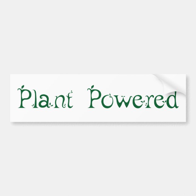 Plant Powered Bumper Sticker (Front)