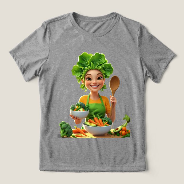 Plant-Powered Chef – Cooking with Kindness Tri-Blend Shirt (Design Front)